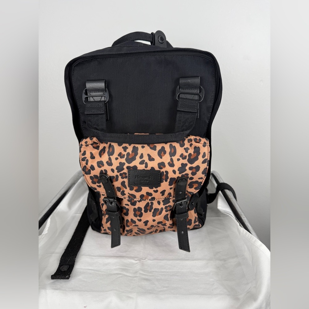 HIMAWARI Stylish Black and Brown Leopard‎ Backpack